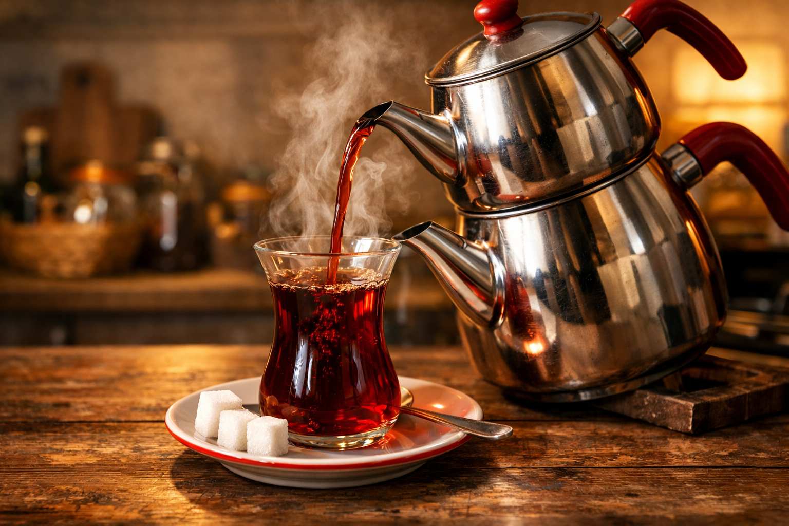 Geleneksel çaydanlıkta çay demleme