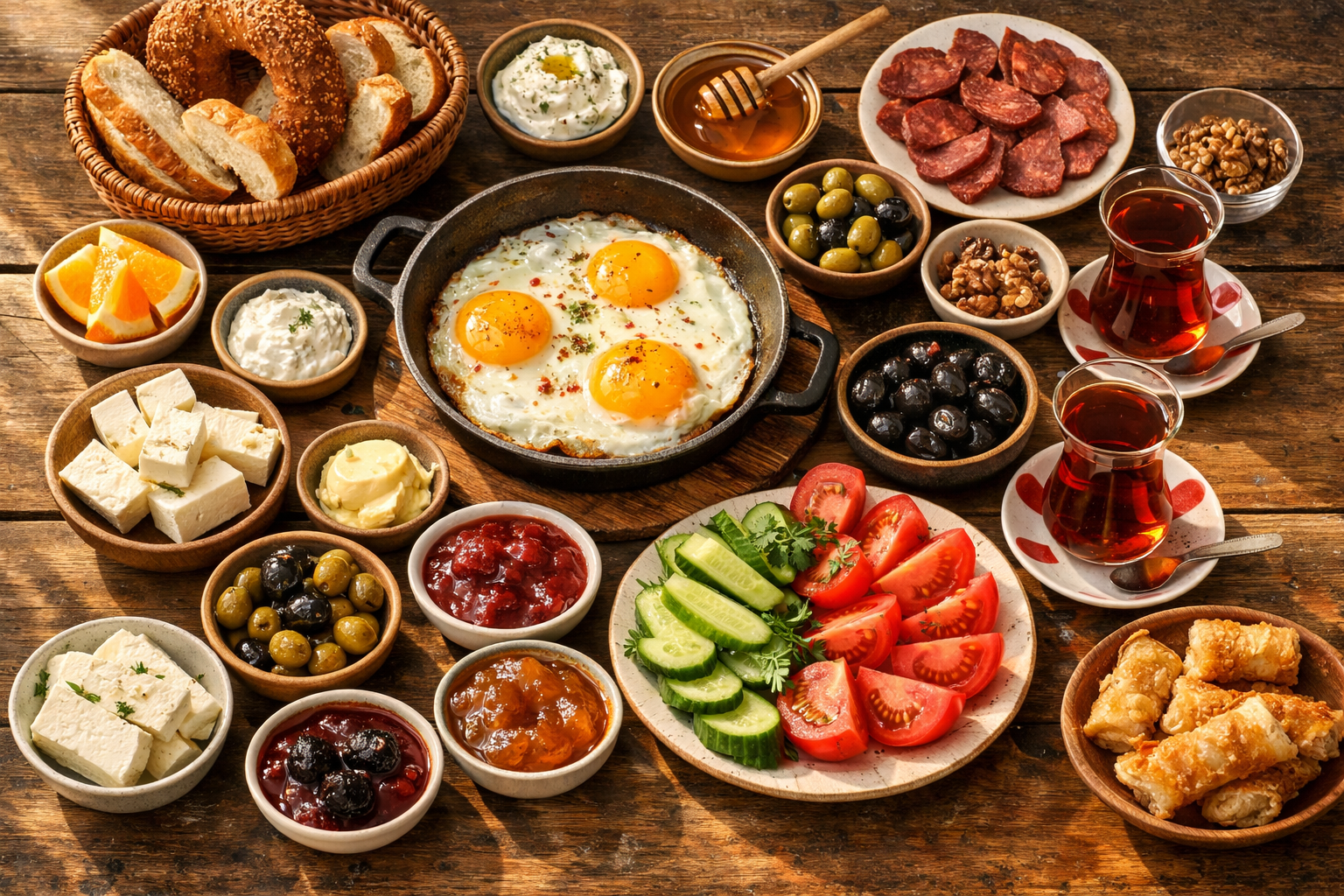Geleneksel Türk kahvaltı sofrası